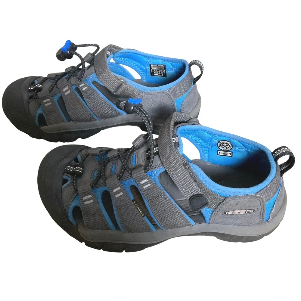 Keen Newport H2 Kids Sandals‎ Grey Blue Waterproof Hiking Water Shoes Size 3